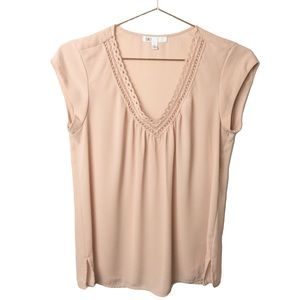 DR2 Embroidered Lace Cap Sleeve Blouse